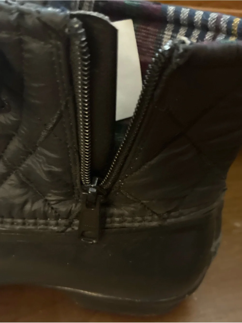Sperry Women's Black Saltwater Nylon Quilted Rain Snow Duck Boots Size 10 -NEW